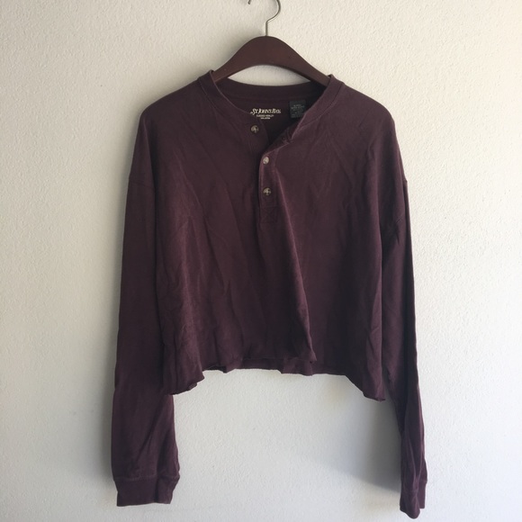Burgundy maroon henley top - Picture 3 of 3